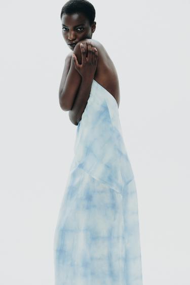 HALTER TIE-DYE DRESS - Sky blue by Zara - Image 5