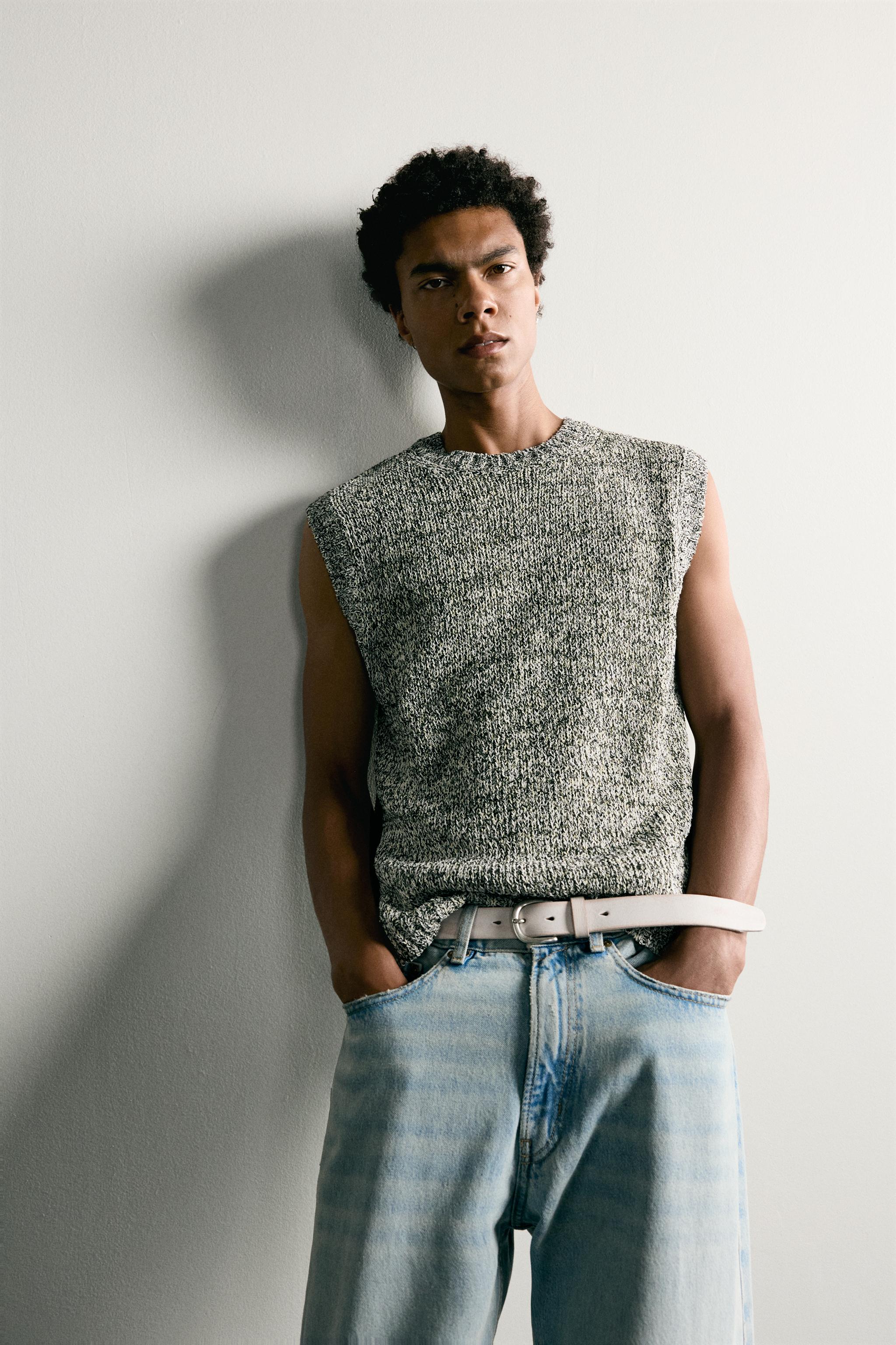 Мужские жилеты Zara TEXTURED KNIT VEST — фото 6