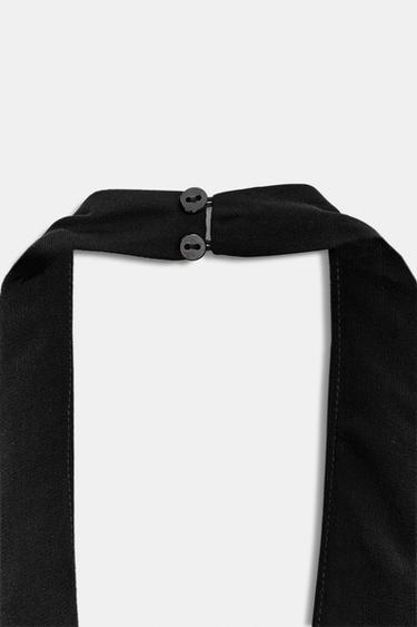 TOP HALTER AVEC NŒUD - Noir de Zara - Image 3