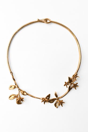 FLORAL CHOKER NECKLACE - Golden by Zara