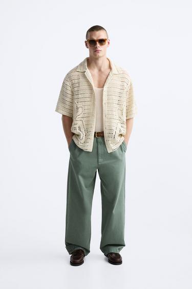 FLORAL CROCHET SHIRT - Oyster-white by Zara - Image 0