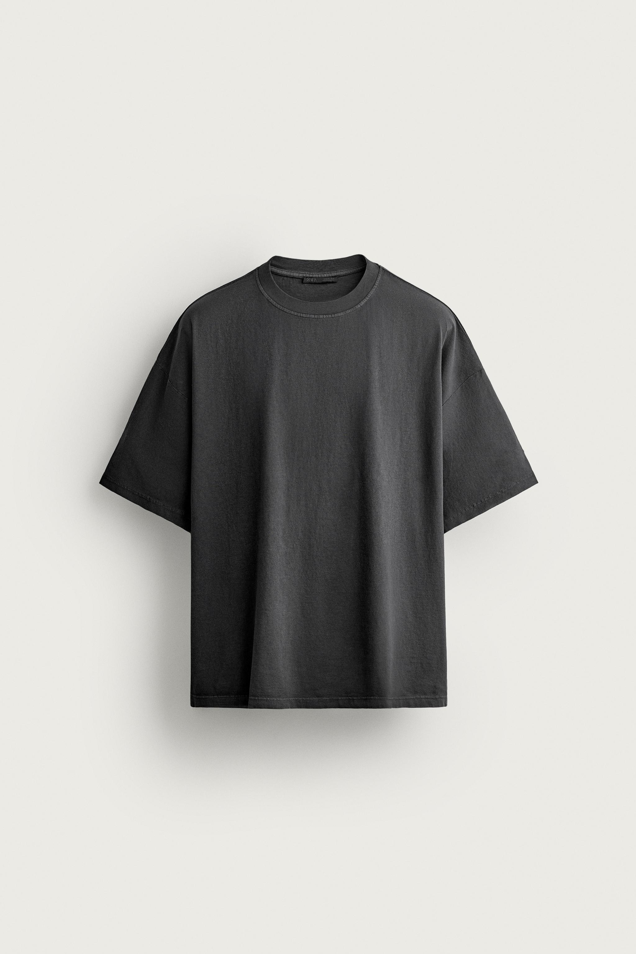 BASIC RELAXED FIT WASHED T-SHIRT — Dark anthracite
