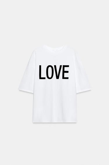 TEXT OVERSIZE T-SHIRT - White by Zara