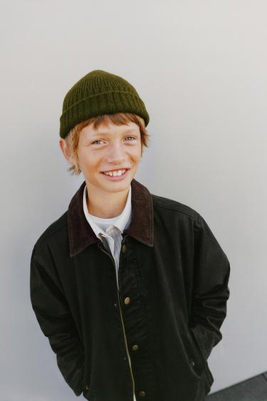 KNIT BEANIE - Olive green by Zara