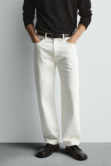 JEANS STRAIGHT ANKLE FIT - Blanco de Zara