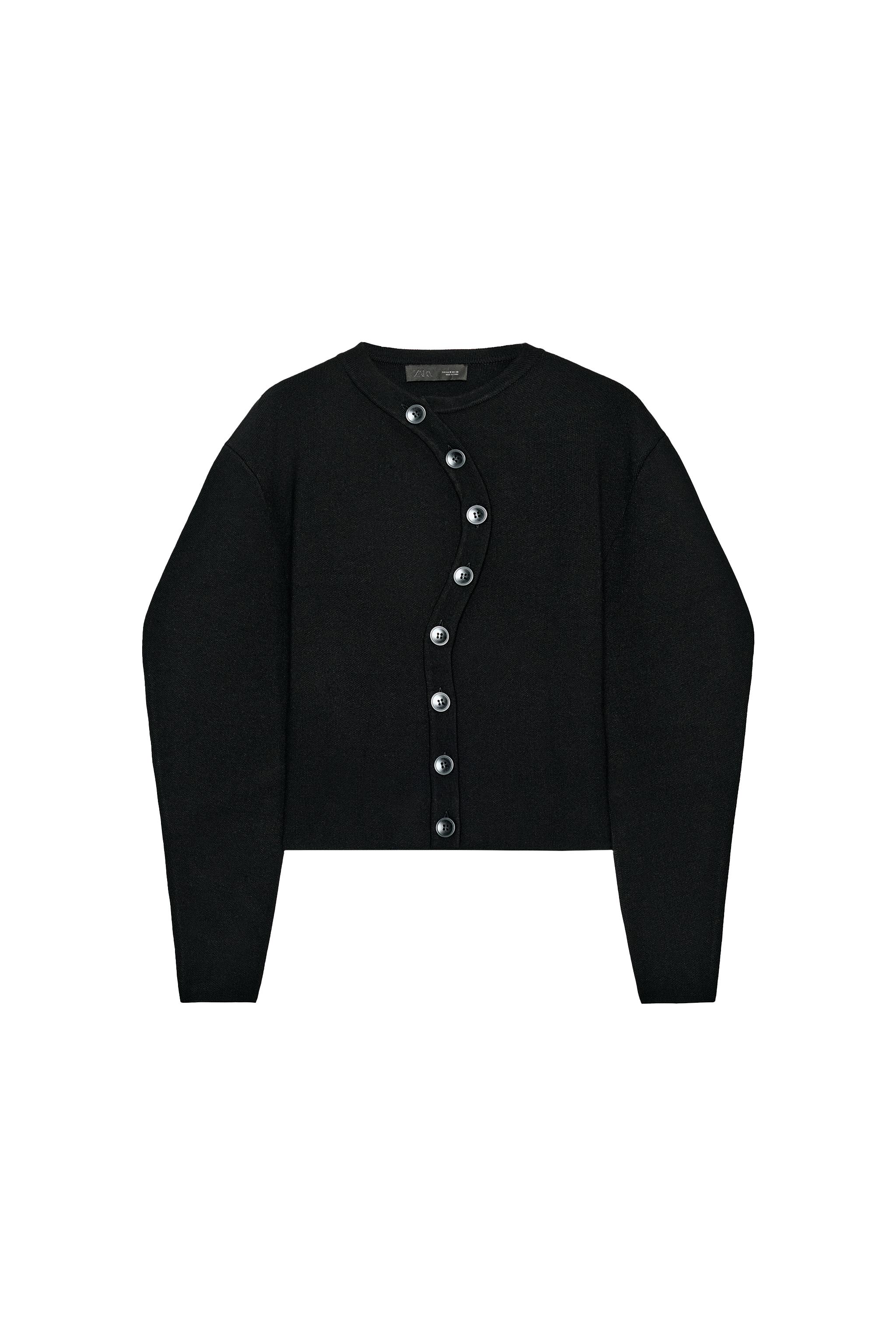 ASYMMETRIC FASTENING CARDIGAN - Black | ZARA South Africa