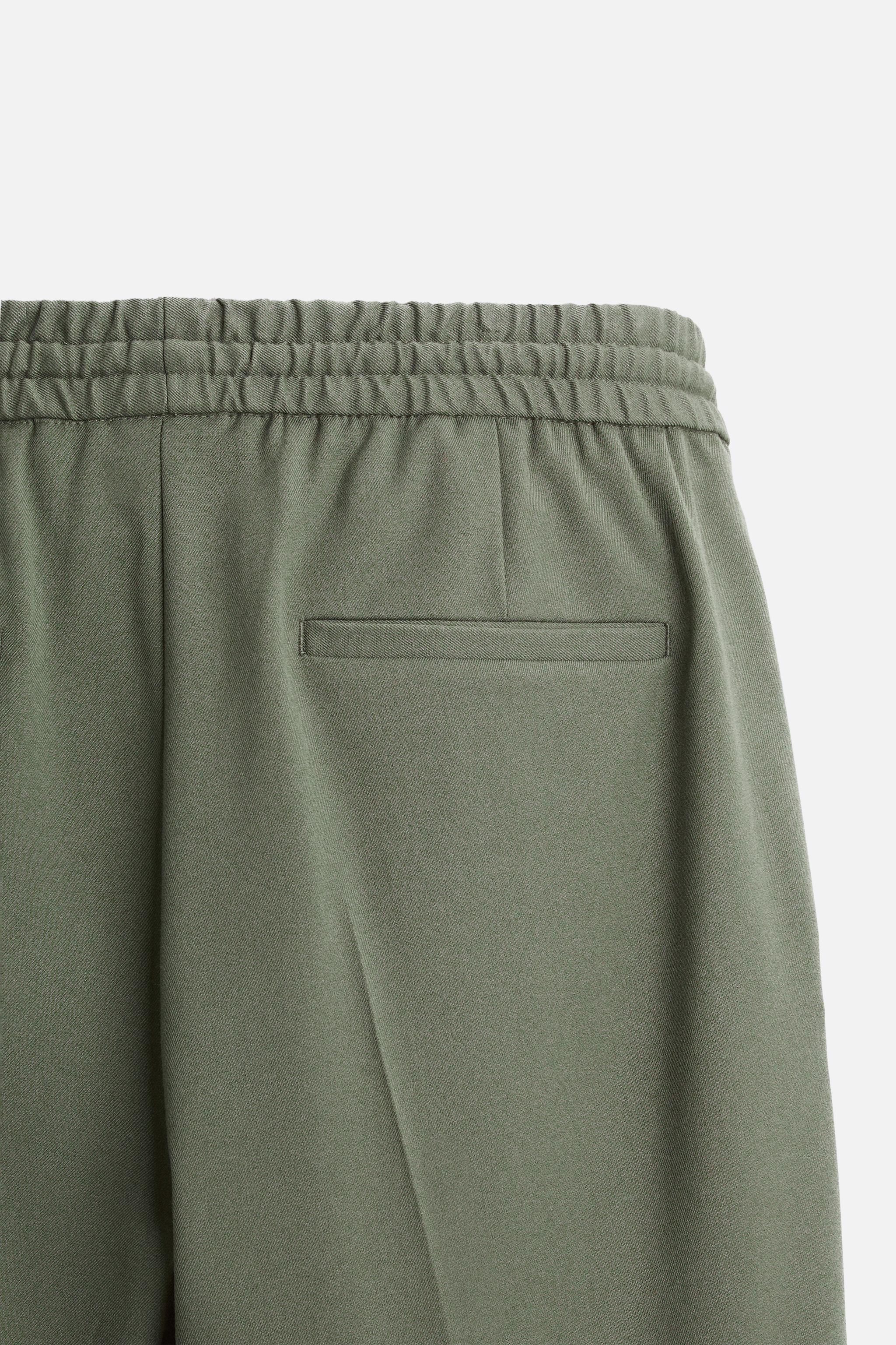 COMFORT JOGGER WAIST TROUSERS - Dark khaki | ZARA Turkey