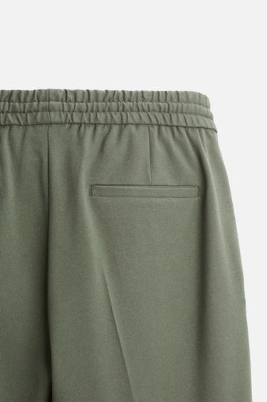 PANTALON CONFORT À TAILLE JOGGING - Kaki foncé de Zara - Image 7