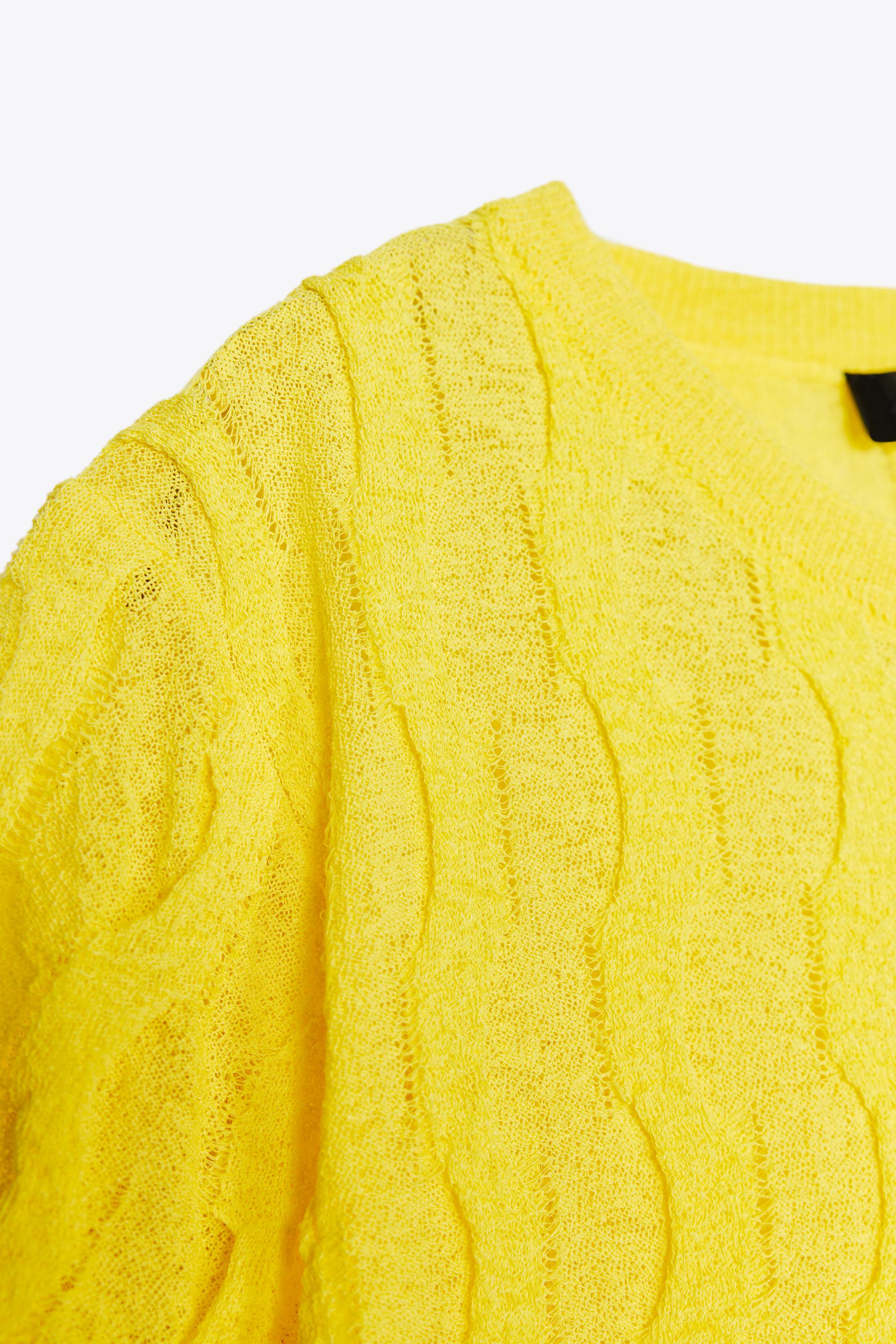 TEXTURED KNIT TOP - Yellow | ZARA United States TEXTURED KNIT TOP - Yellow | ZARA United States