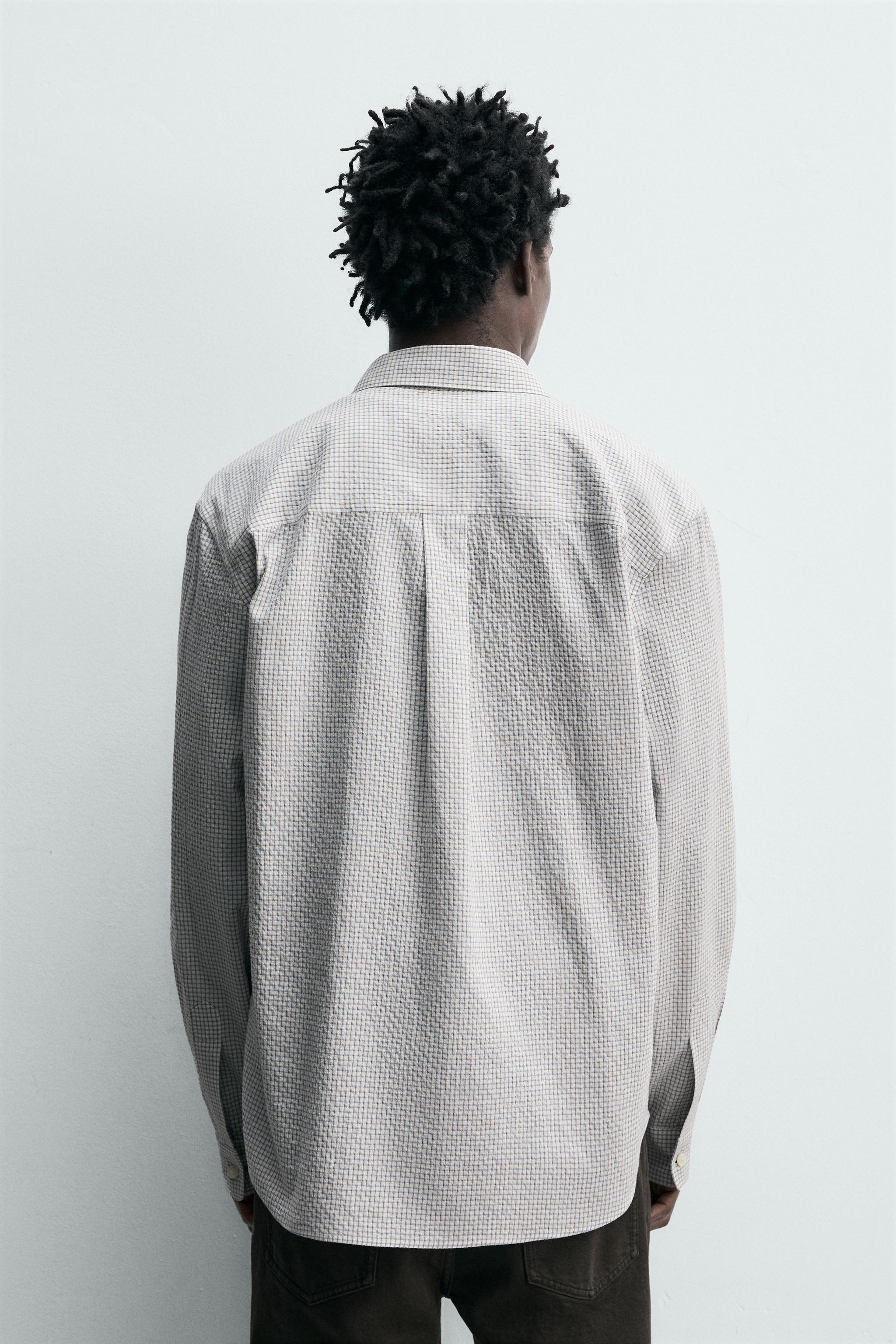 CHEMISE À CARREAUX TEXTURÉE