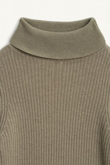 100% WOOL TURTLENECK JUMPER LIMITED EDITION - Light khaki by Zara - Image 5