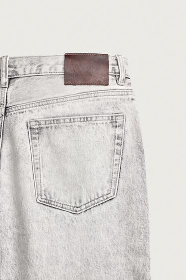 JEAN STRAIGHT FIT ACID WASH - Gris moyen de Zara - Image 7
