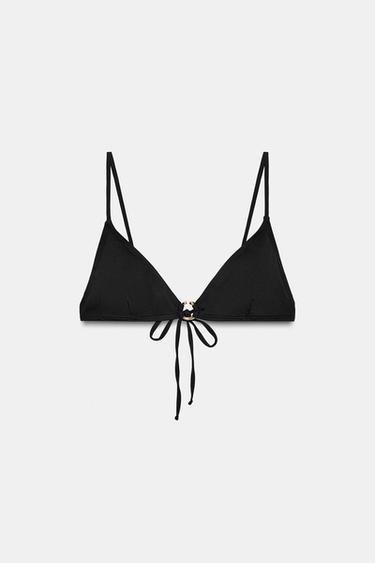 TRIANGLE BIKINI TOP WITH METAL UNDERWIRE - Black by Zara - Image 0
