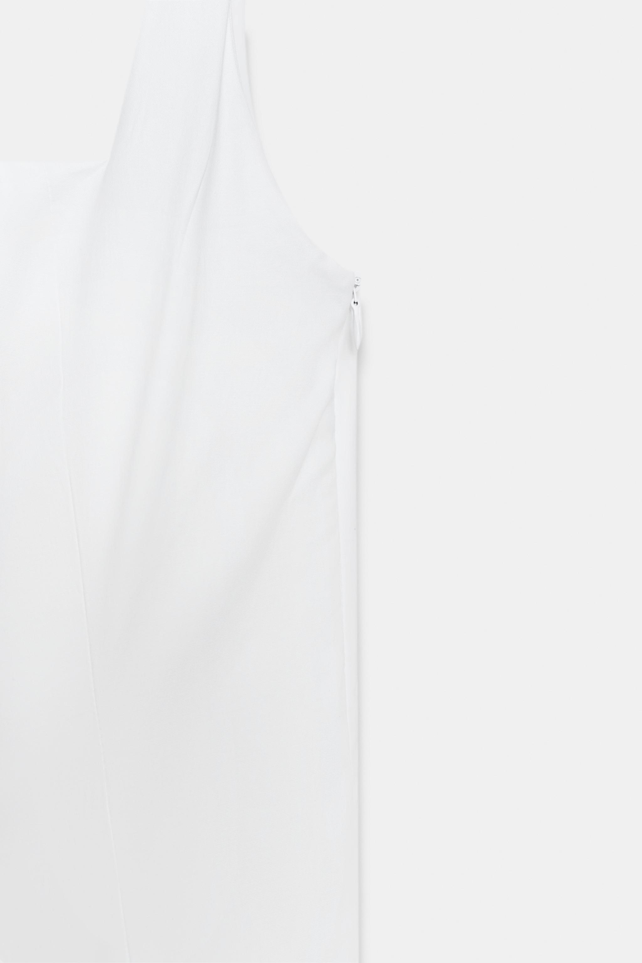 POPLIN GODET MIDI DRESS