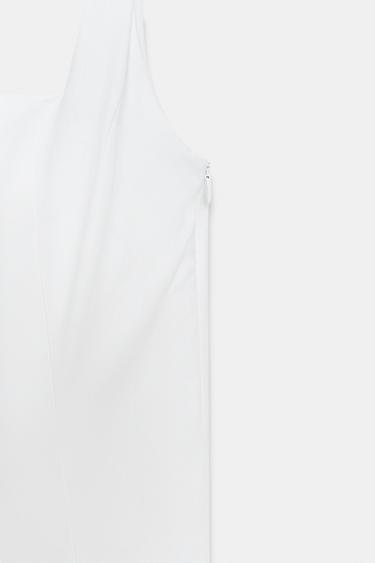 ROBE MIDI EN POPELINE À GODETS - Blanc de Zara - Image 6