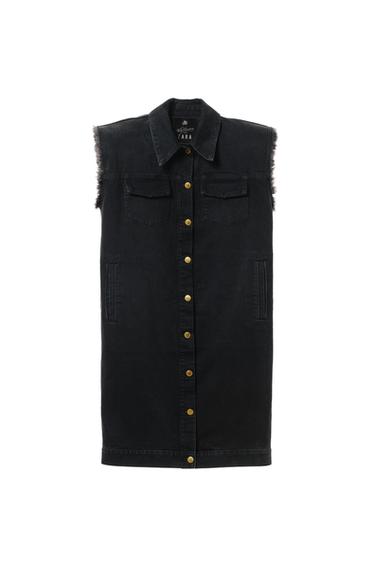 Zara WILLY CHAVARRIA X ZARA SLEEVELESS DENIM DRESS - Black