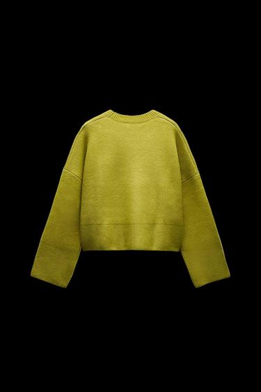 BASIC-PULLOVER AUS FEINEM STRICK - Hellgrün von Zara