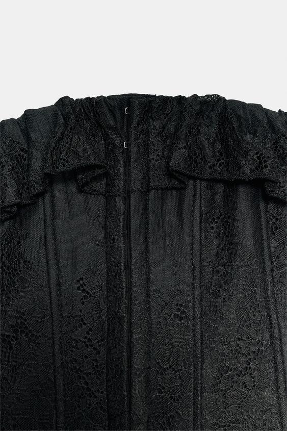 CORSET EN DENTELLE VOLANT - Noir de Zara - Image 7
