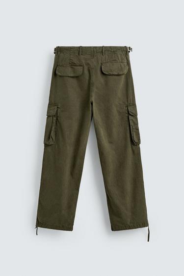 PANTALON CARGO COUPE DÉCONTRACTÉE - Kaki de Zara - Image 8
