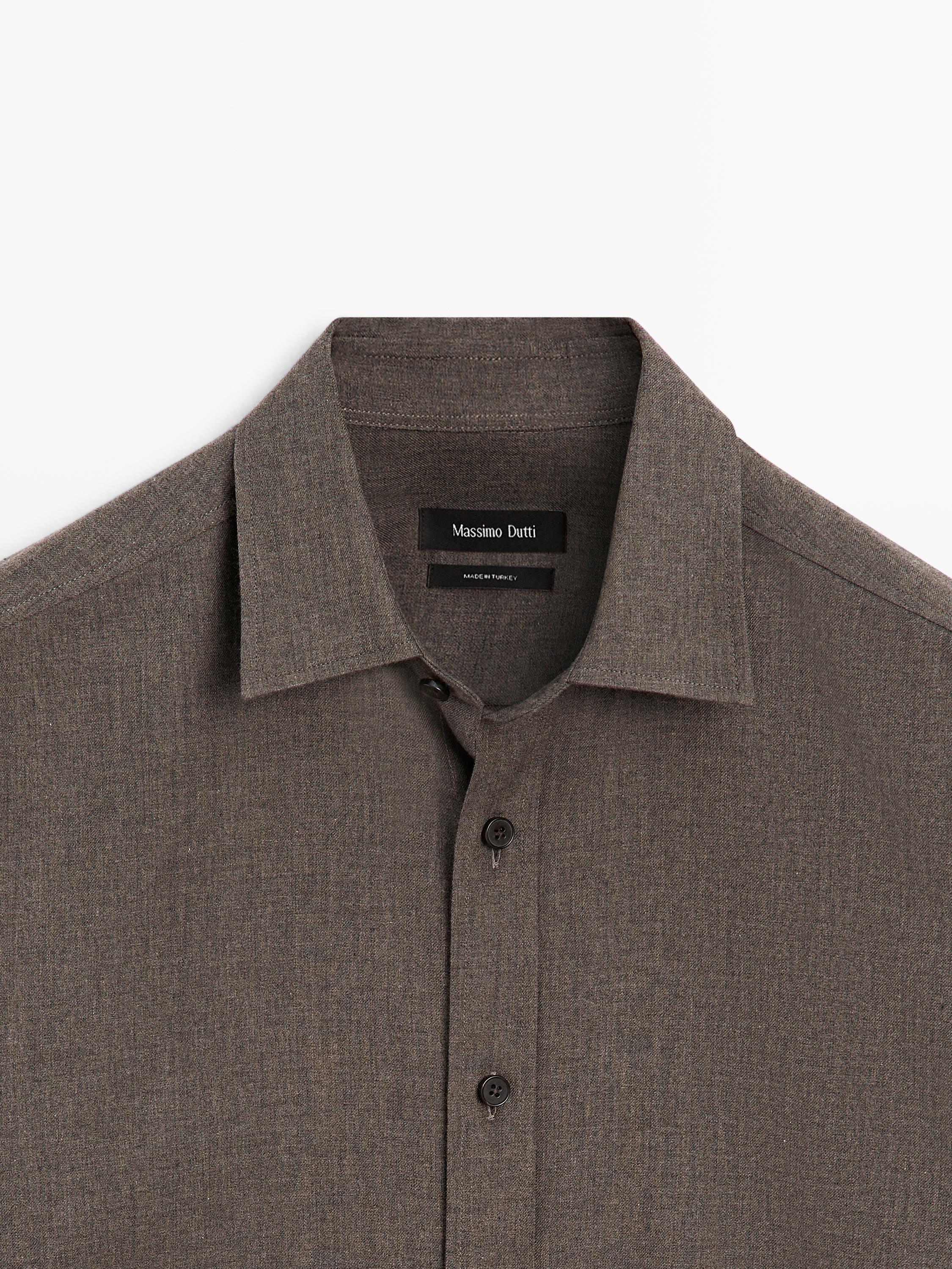 Regular fit melange shirt