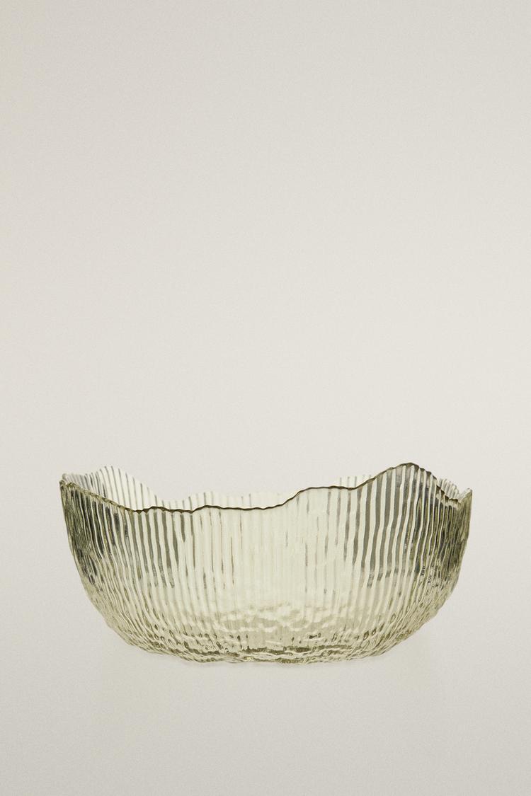 RAISED DESIGN SALAD BOWL — Green