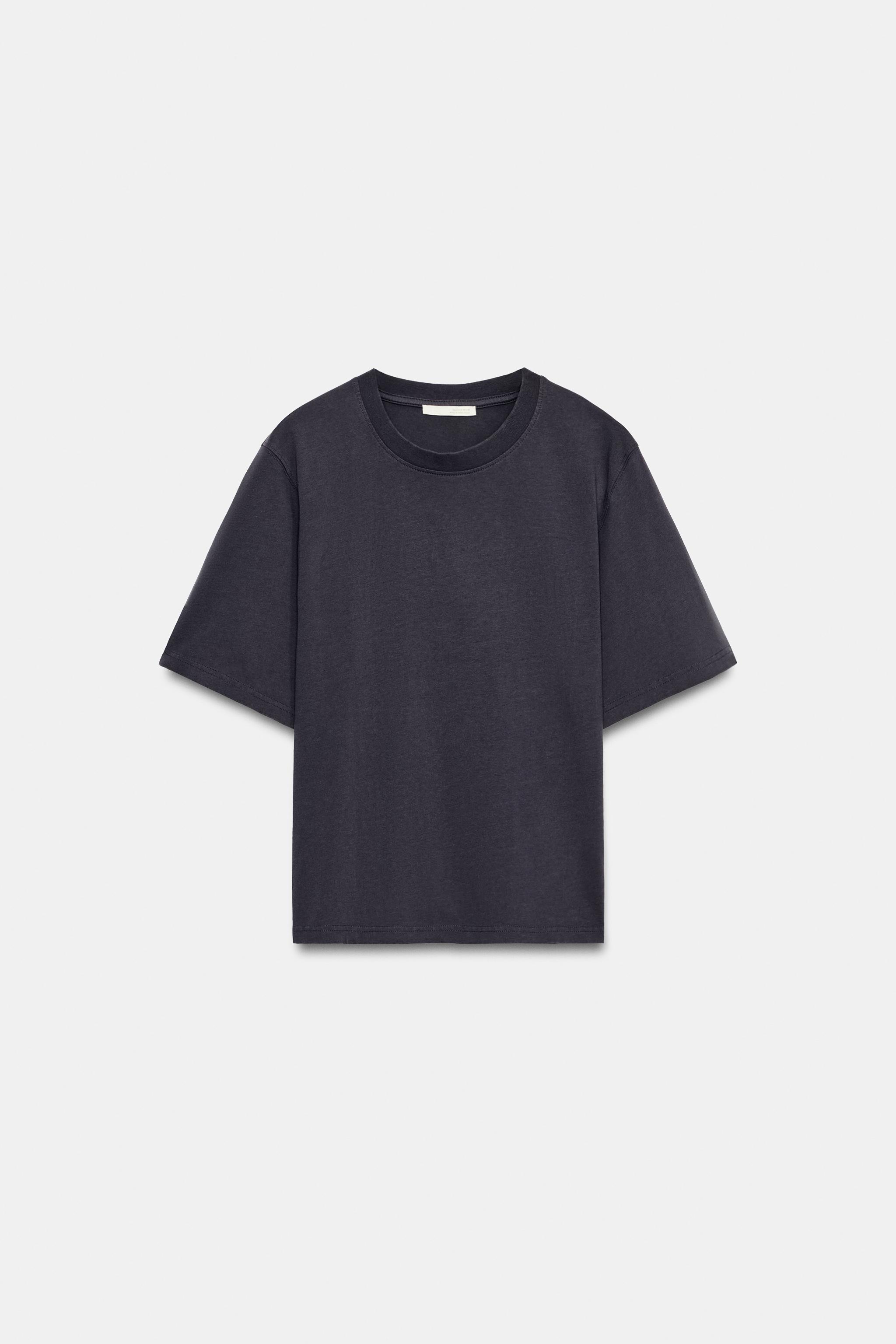Женские футболки Zara FITTED COTTON T-SHIRT — фото 5