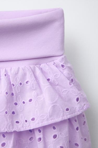 JUPE SCHIFFLY TAILLE REVERS - Lilas de Zara - Image 2