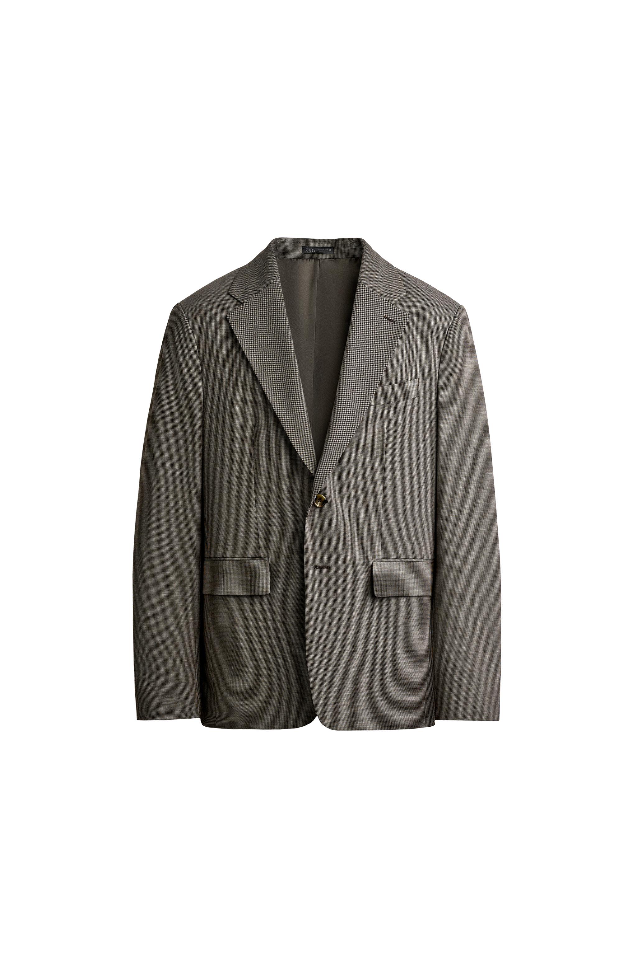 HOUNDSTOOTH REGULAR FIT SUIT BLAZER