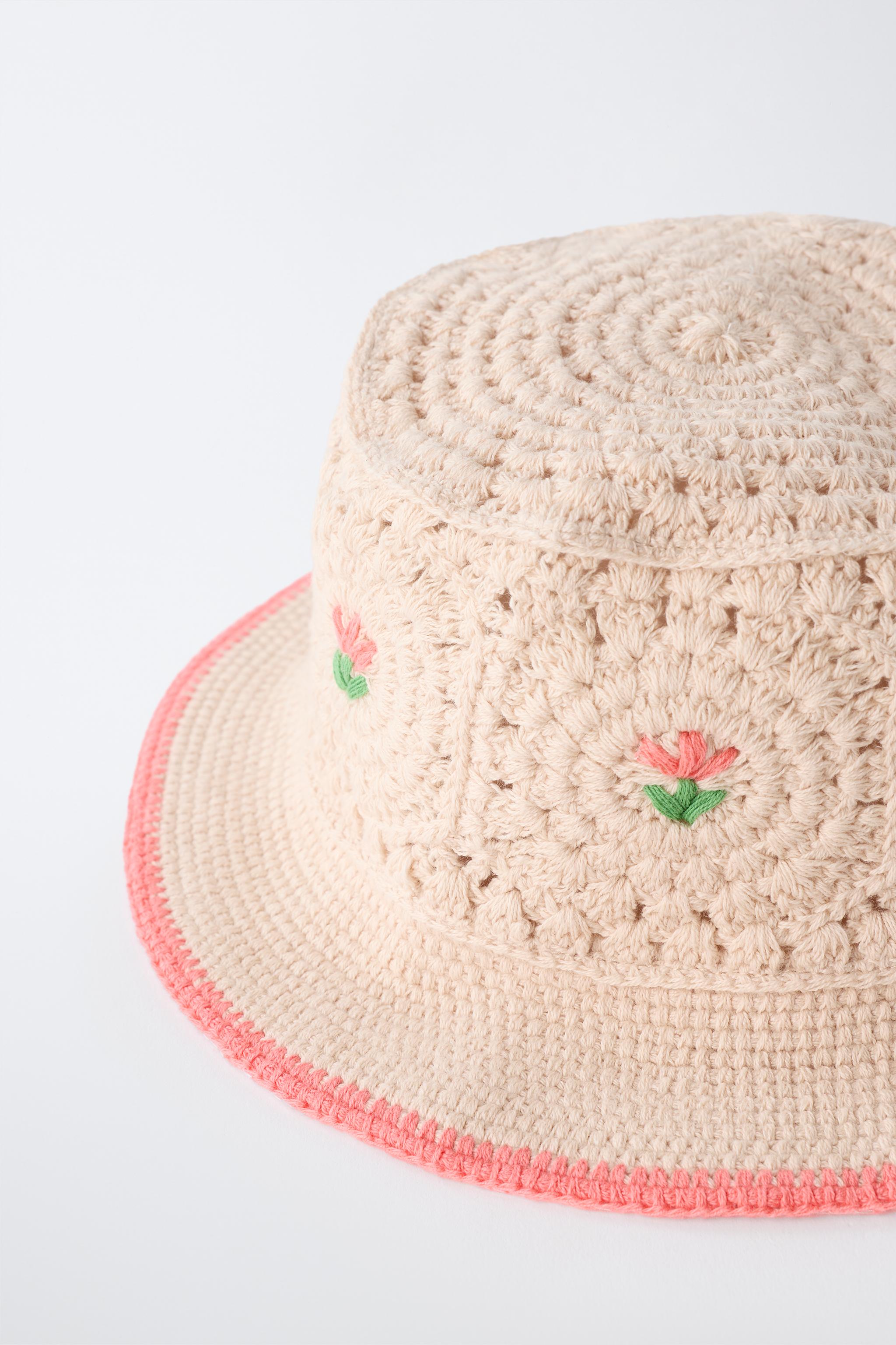 CROCHET FLORAL BUCKET HAT - Ecru | ZARA United States