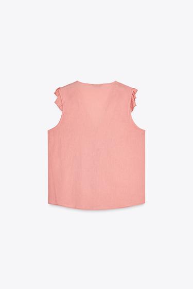 CHEMISE SANS MANCHES À VOLANTS - MARSALA de Zara - Image 4