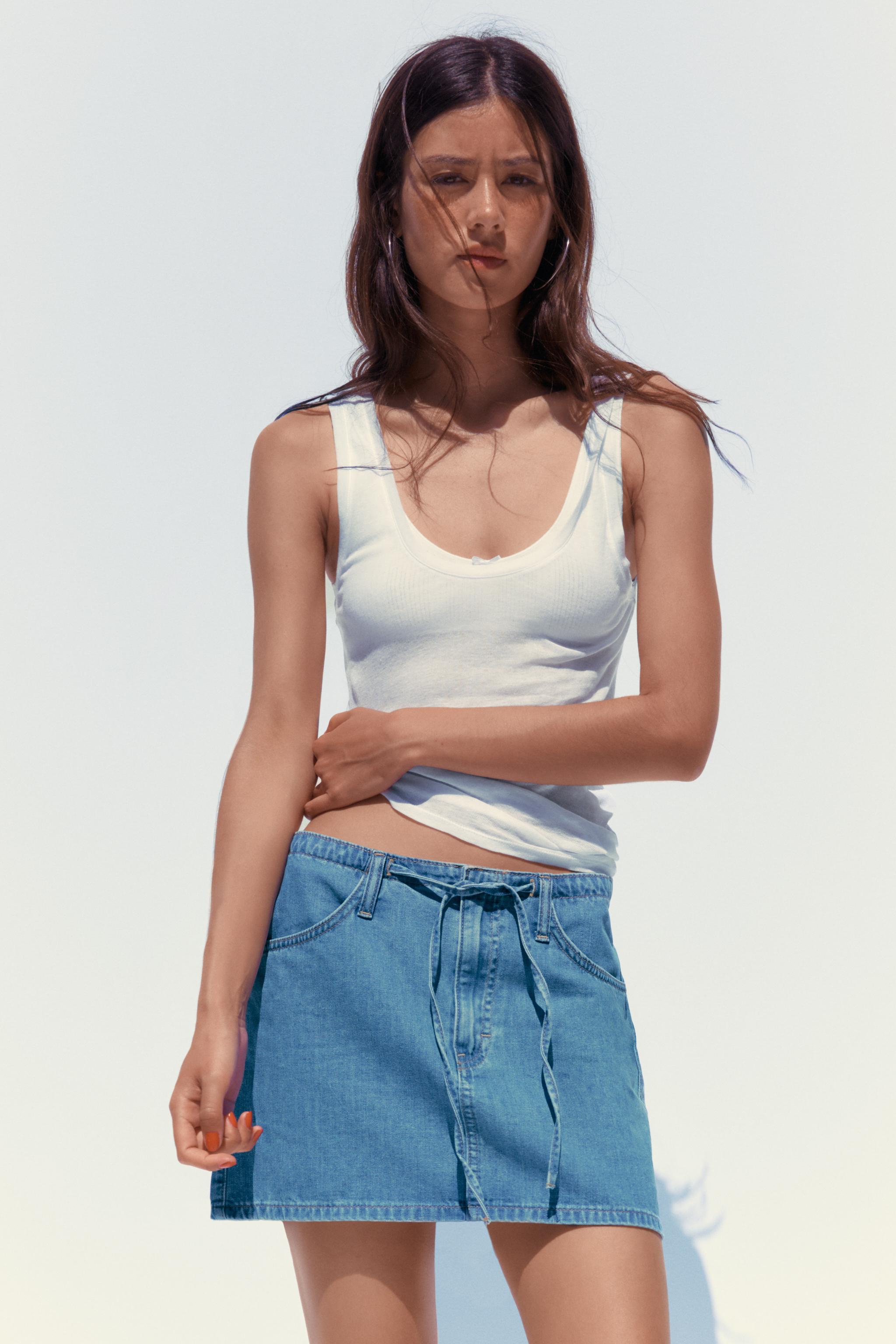 TRF DENIM MINI SKIRT