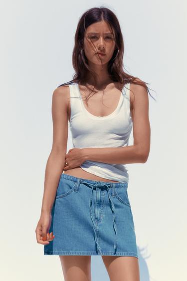 MINI-JUPE EN JEAN TRF - Bleu de Zara - Image 2