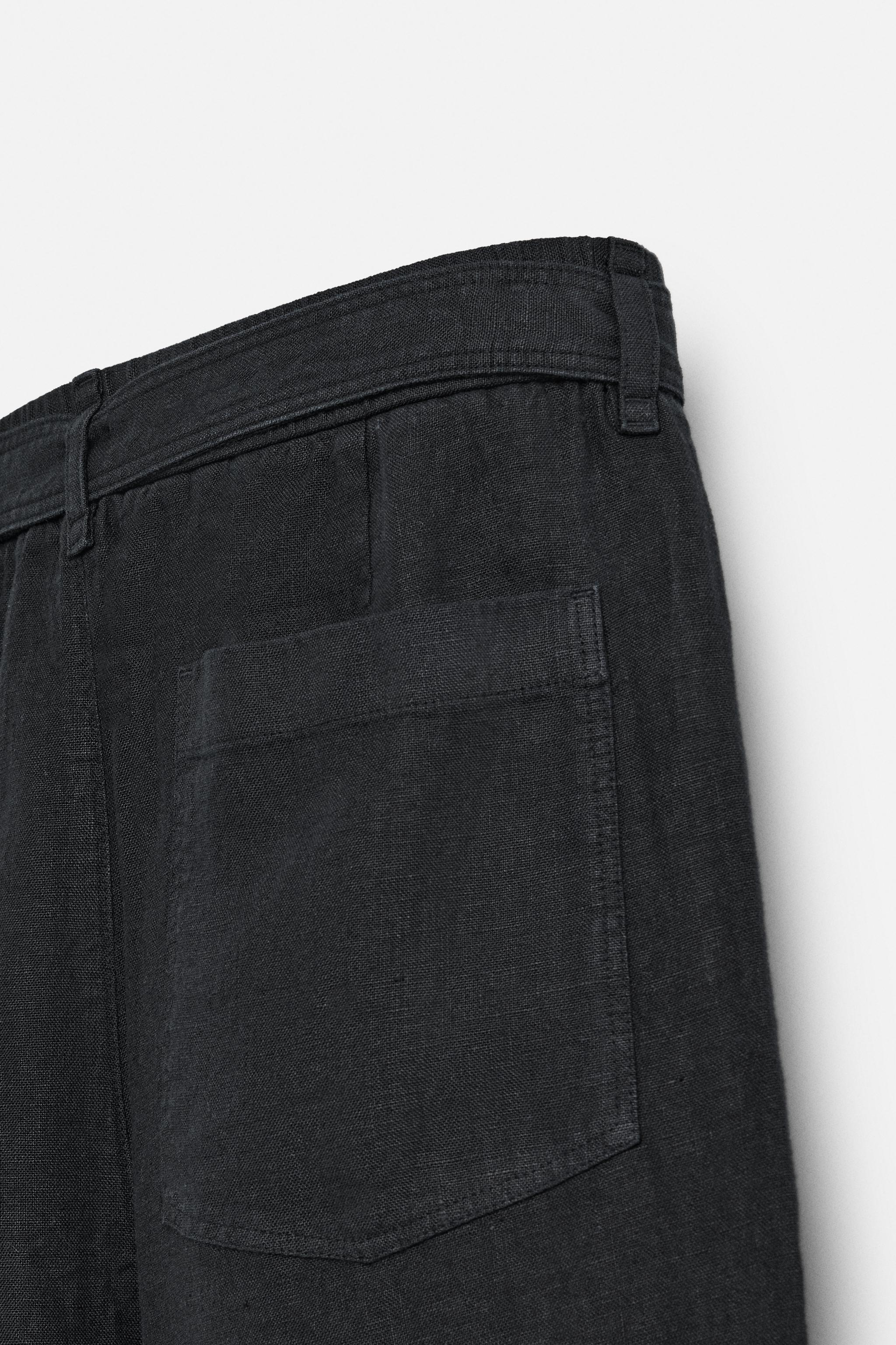 ZARA 100% リネン ベルト付きパンツ 2675/418 ZARA］100% リネン ベルト付きパンツ 2675/418 (ZARA/デニム