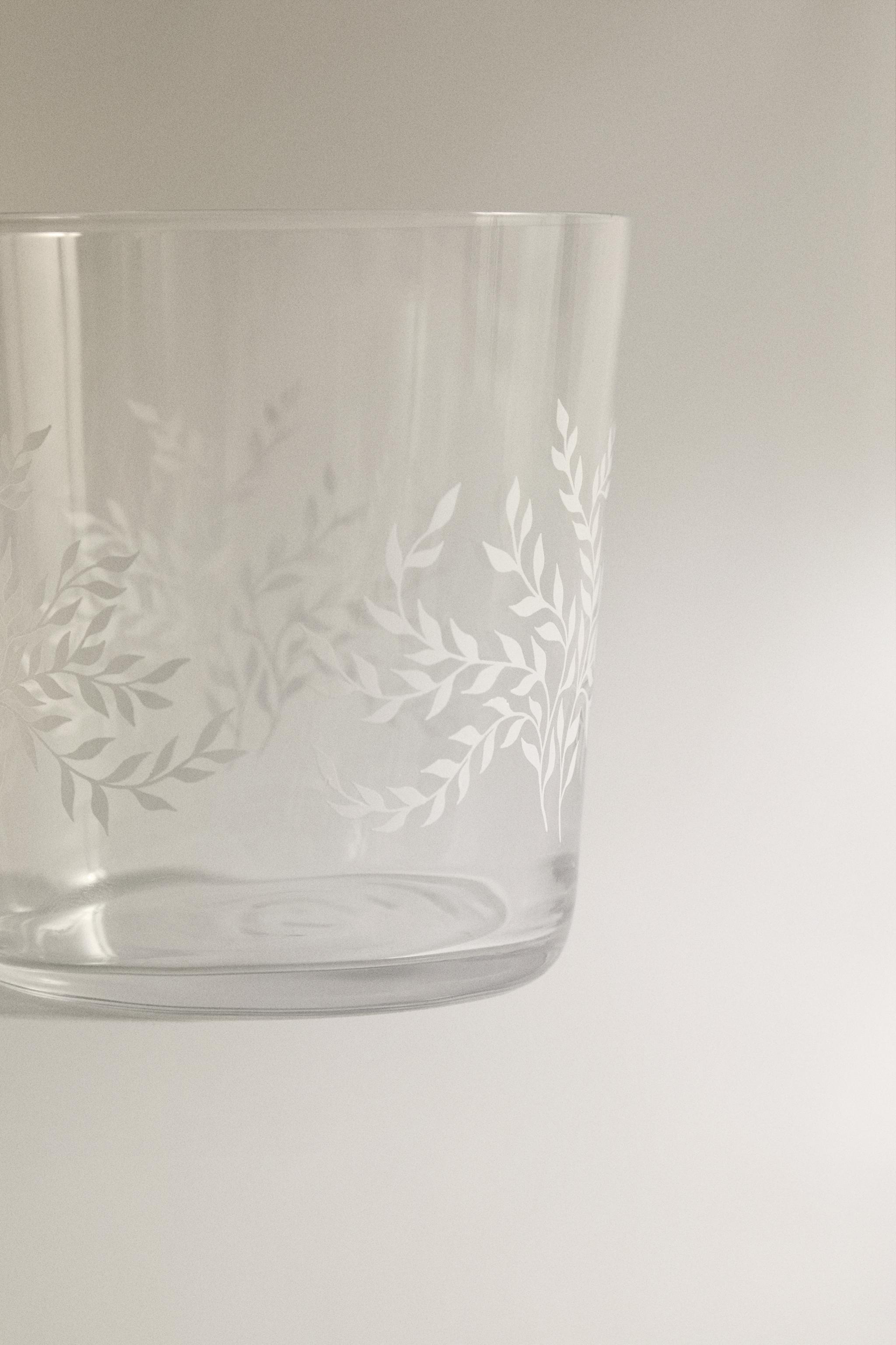 CHRISTMAS GLASS LEAF TUMBLER