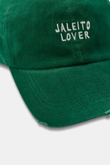 CASQUETTE SERGÉ TEXTE BRODÉ - Vert de Zara - Image 3