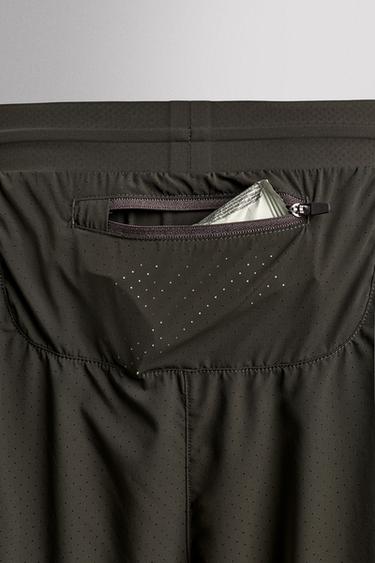 2-IN-1 PERFORATED SHORTS - Dark brown by Zara - Image 9