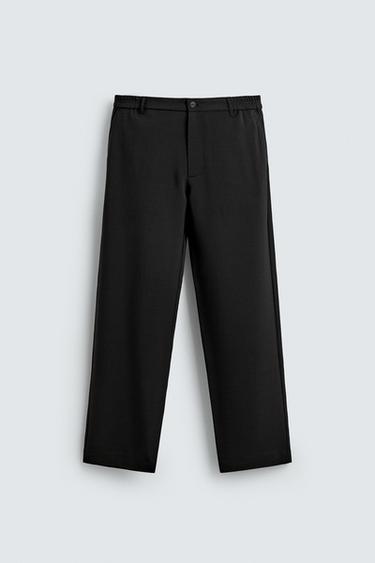 루즈 릴렉스핏 팬츠 - Zara 블랙