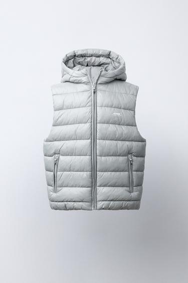 CHALECO ULTRALIGERO TEXTO - Gris de Zara