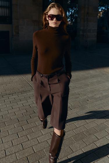 LONG BERMUDA SHORTS WITH BELT - Brown by Zara