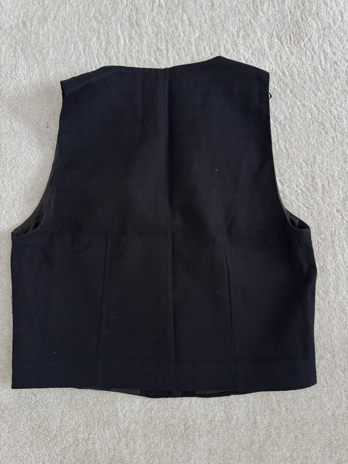 CROPPED WAISTCOAT IN RUSTIC FABRIC - Image 2