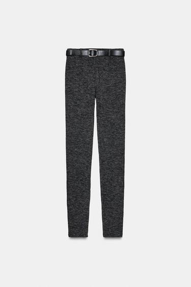 SOFT LEGGINGS WITH BELT - Anthracite grey by Zara