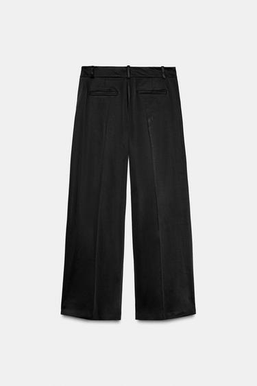 PANTALON SATINÉ À PINCES ZW COLLECTION - Noir de Zara - Image 9