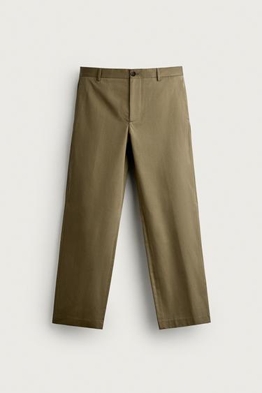 STRAIGHT-FIT PANTS — Khaki 1