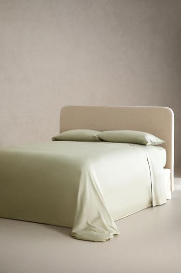 DRAP-HOUSSE SATIN | 30 CM DE HAUT (300 FILS) - Vert de Zara - Image 1