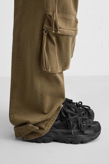 Zara MULTI-LACE SNEAKERS - Black - Image 0