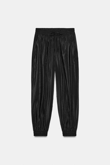 Zara CUFFED HEM PANTS - Black