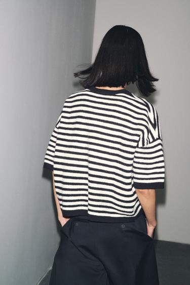 PULL À RAYURES 100 % LAINE - rayures de Zara - Image 2