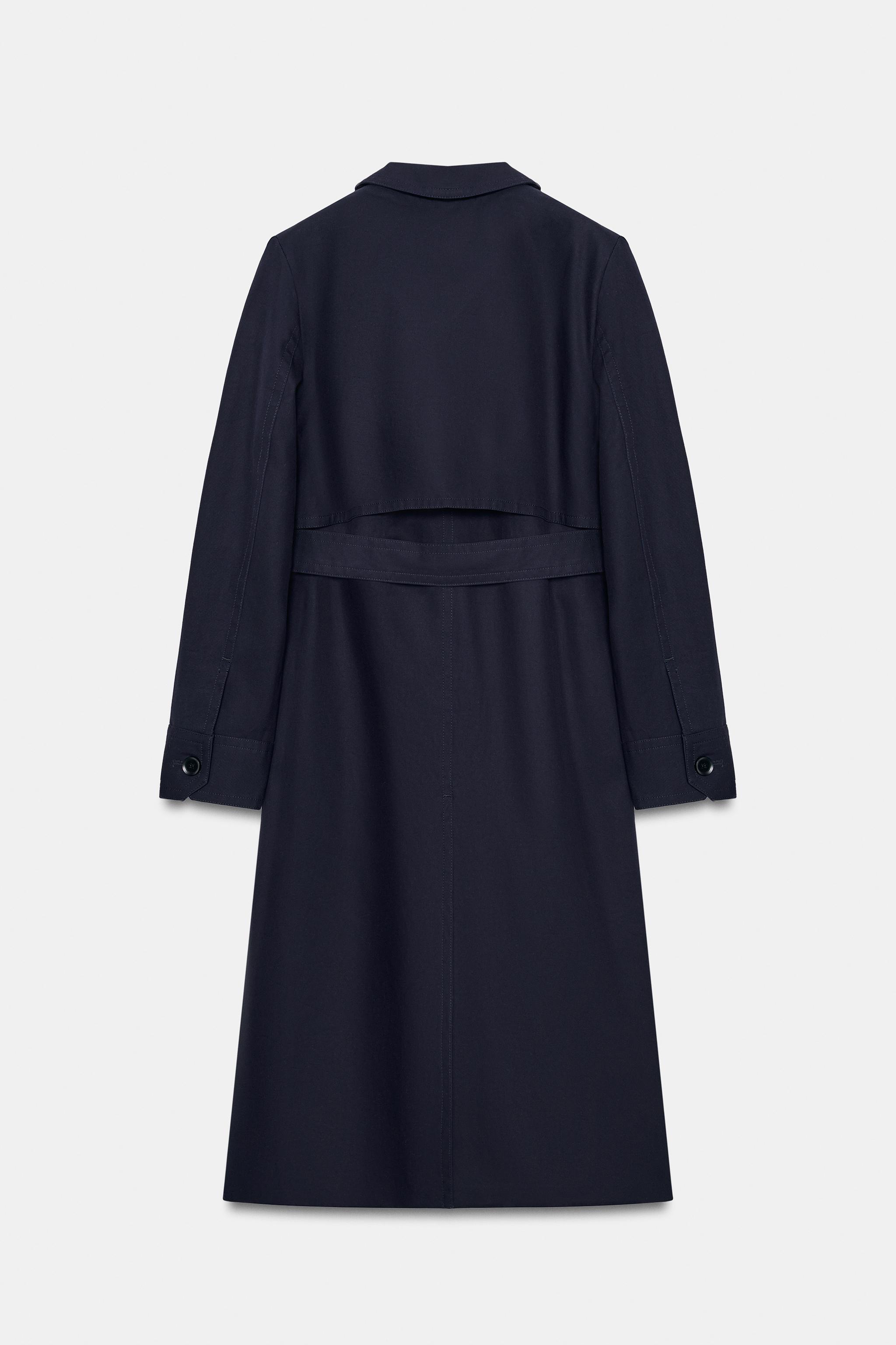コットン100%トレンチコート - ネイビーブルー | ZARA Japan / 日本