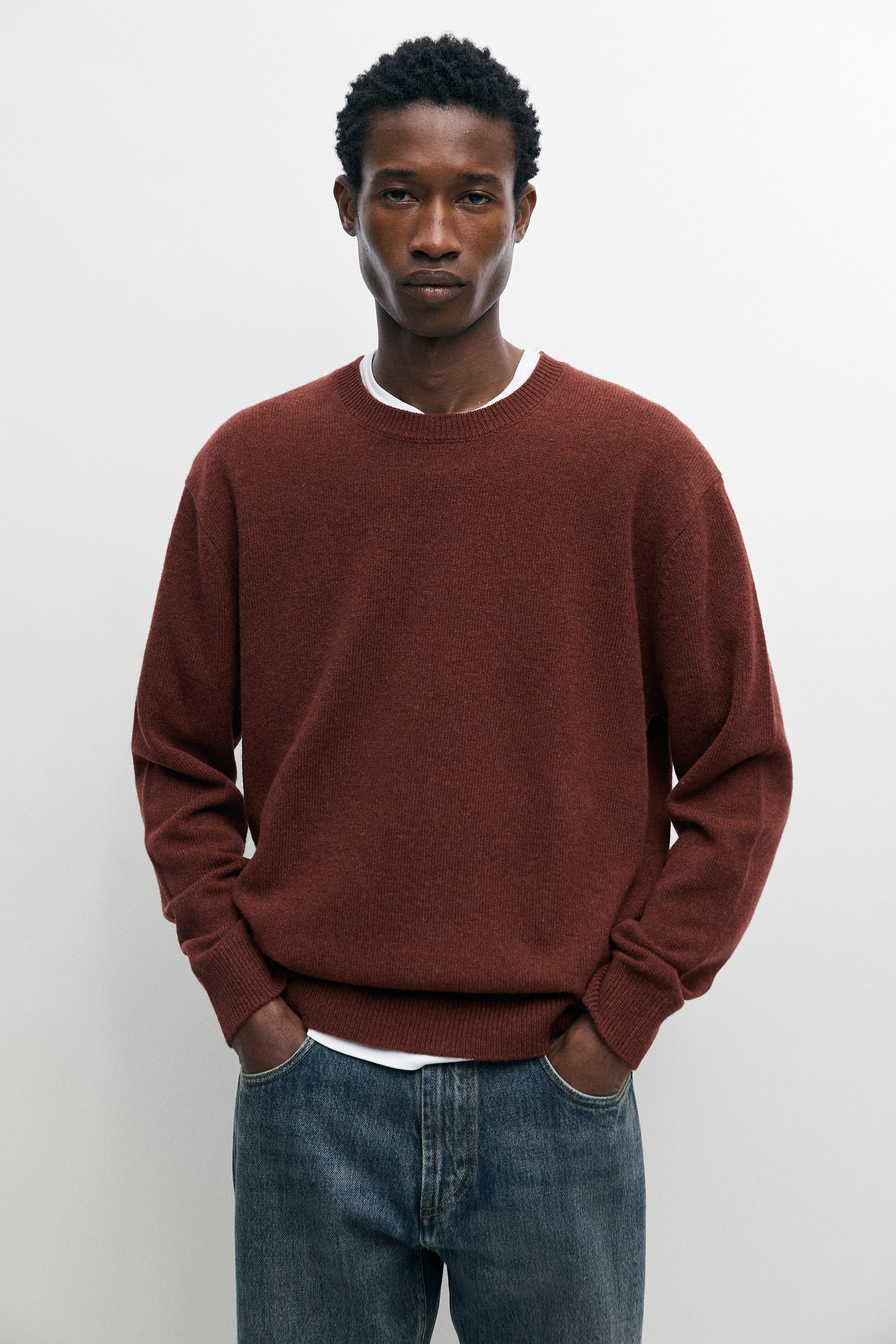 100% wool melange knit sweater