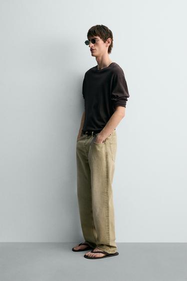 COTTON/LINEN T-SHIRT - Brown by Zara - Image 3